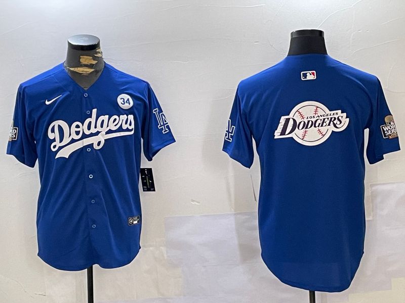 Men Los Angeles Dodgers Blank Blue Game 2024 Nike MLB Jersey style 11208